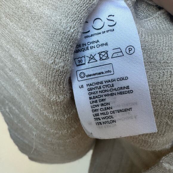 COS Ribbed Wool Cream Sweater - Size Small - Picture 8 of 8